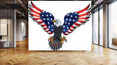 American eagle with USA flags Wall mural