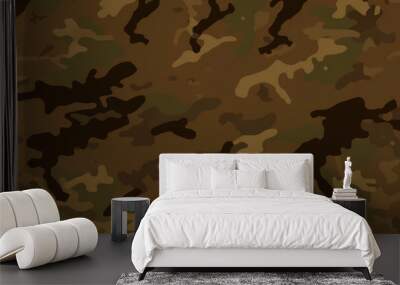 army camouflage background, forest design, hunting textile pattern Wall mural