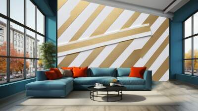 Gold stripe adhesive strip paper Wall mural