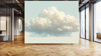 White clouds floating in the sky. A cumulonimbus cloud rises. meteorological phenomenon. natural phenomenon. Simplified abstract image of cloud computing concept Wall mural