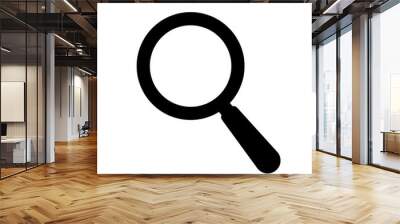 Black magnifier icon for search bar design. Vector magnifying glass icon. Wall mural