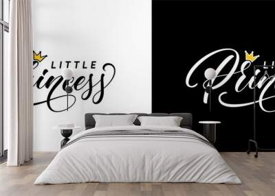 Little Princess hand lettering. Fashionable calligraphy text for use as logo or lettering on clothes. Word Princess for the logo of a beauty salon or women's clothing store and boutique. Wall mural