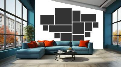 Photo collage frames template for interior design. Vector collage layout for photo montage. Wall mural