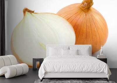 fresh bulbs of onion isolated Wall mural