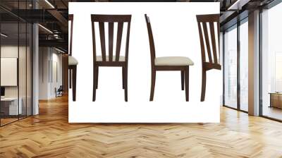 wooden chair  isolated on white background Wall mural