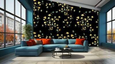 Abstract floral ornamental tapestry glitter sparkling seamless pattern Wall mural