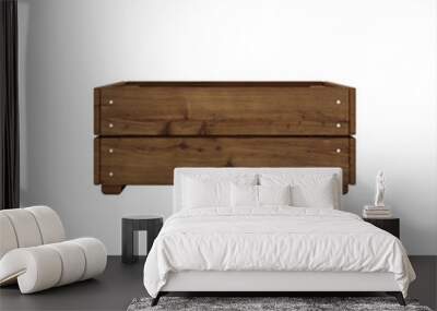 wooden box isolated Wall mural