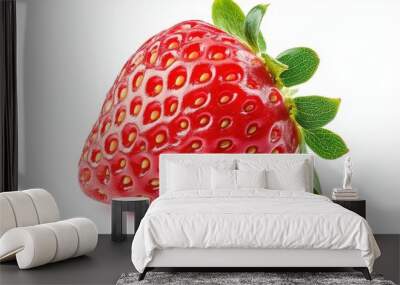 a fresh strawberry isolated on white background --ar 5:3 --stylize Wall mural