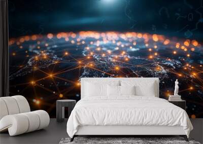 global world network and telecommunication connection concept Wall mural