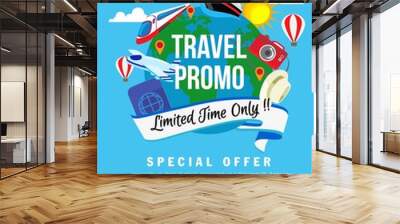 travel promo flat style Wall mural