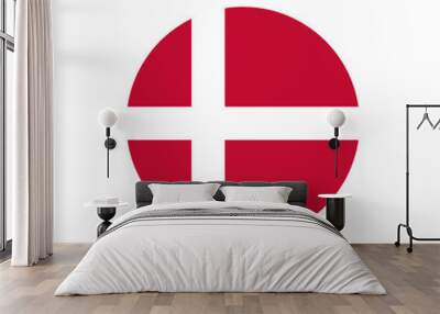 Denmark flag, official colors and proportion correctly. Wall mural