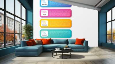 Vertical infographic template with 7 options. Business flowchart. Vector Wall mural