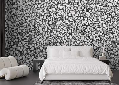 Small stones in concrete slab, smooth flooring banner background  Wall mural