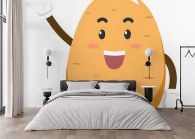 cute potato vegetable character with pose and expression Wall mural