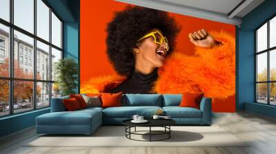 Beautiful african woman studio portraits, concept about lifestyle and beauty Wall mural