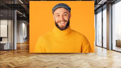 Hipster man on studio  portraits set Wall mural