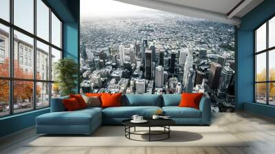 Los angeles aerial view from helicopter Wall mural