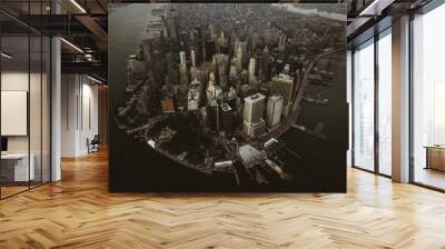 new york city from helicopter tour Wall mural