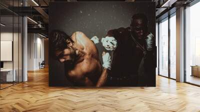 Street fight under the rain outdoor Wall mural