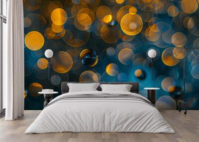 Bokeh abstract texture. Colorful. Defocused background. Blurred bright light. Circular points. Wall mural