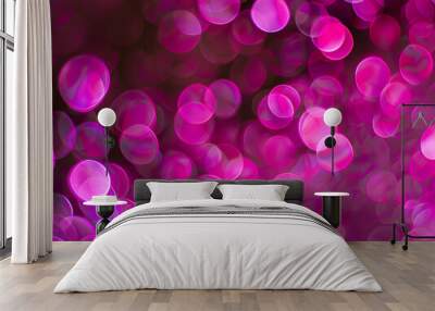 Bokeh abstract texture. Colorful. Defocused background. Blurred bright light. Circular points Wall mural