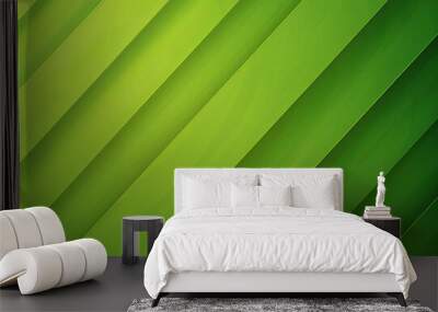 Green abstract background with geometric shapes gradient color for presentation design Wall mural