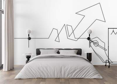 hand drawing business concept sketch of arrows Wall mural