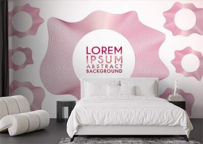 Spectrum Audio Wave Design Vector, Abstract Wave Line Background Design Template, Ellipse, Shiny Light Maroon, Brown Wall mural