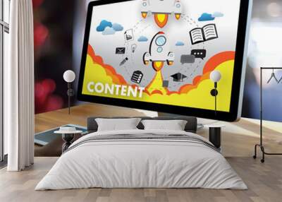 CONTENT marketing Data Blogging Media Publication Information Vision Content Concept Wall mural