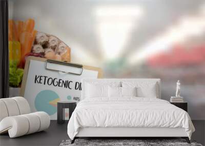 Ketogenic diet  Organic grocery vegetables Healthy low carbs Wall mural