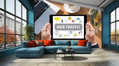 WEB TRAFFIC (business, technology, internet and networking conce Wall mural