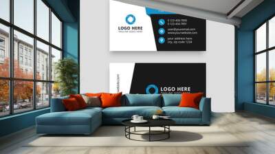 creative blue business card template Wall mural