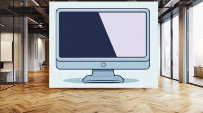 Computer screen with blank display showing digital technology concept, digital, electronic Wall mural