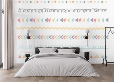 Set Of Colorful Doodle Borders. Vector Illustration. Wall mural