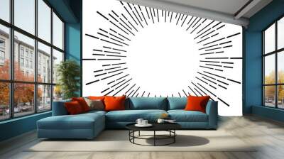 Sunburst style isolated illustration on transparent background. Wall mural