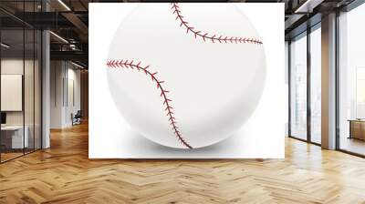 Baseball ball with its shadow (isolated) Wall mural