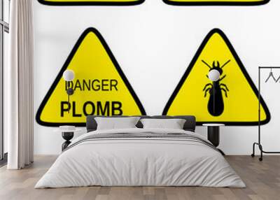 Collection de panneaux de danger 2 Wall mural