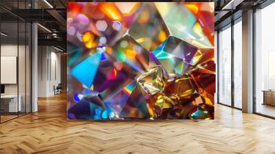 Prismatic Abstract Background with Geometric Interplay Wall mural