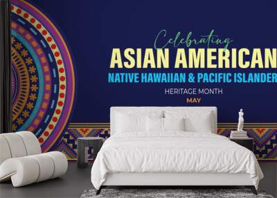 Asian American, Pacific Islander Heritage month vector banner Wall mural