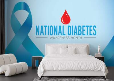 National Diabetes Month is observed every year in during November Vector illustration on the Background Wall mural