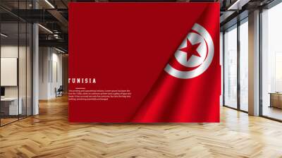 Tunisia Flag national day banner design flag theme graphic art web background Abstract celebration vector illustration Wall mural