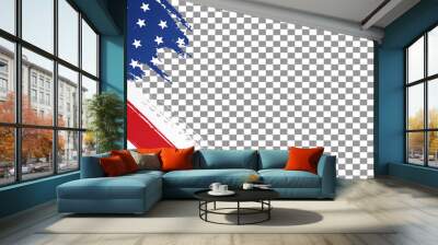 American flag with brush paint textured isolated  on png or transparent  background,Symbols of USA , template for banner,card,advertising ,promote,ads, web design, magazine, news paper,vector Wall mural