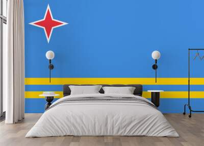 Aruba flag standard shape and color Wall mural