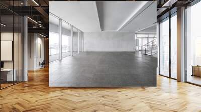 Entrance hall and empty floor tile, interior space Wall mural