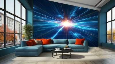 Light background crossing time and space. AI technology generated image Wall mural