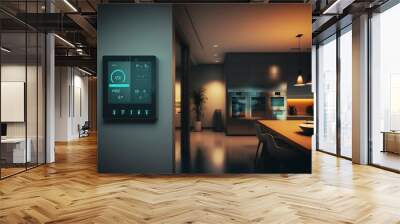 Modern smart home and control panel.AI technology generated image Wall mural