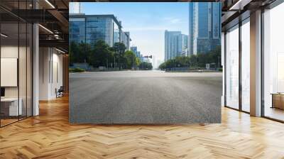 The expressway and the modern city skyline are in Chongqing, China. Wall mural