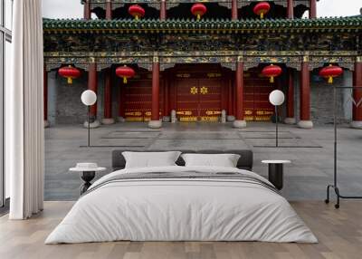 The gate of ancient Chinese architecture in Taiyuan, Shanxi Province, China Wall mural