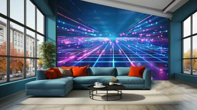 a grid with lights and lines Wall mural