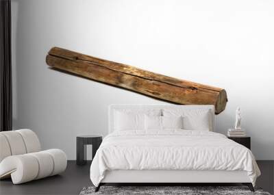 old brown timber on white background isolated Wall mural